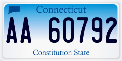 CT license plate AA60792