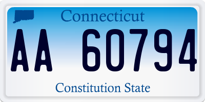 CT license plate AA60794