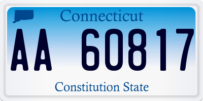 CT license plate AA60817