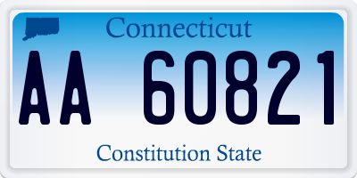 CT license plate AA60821