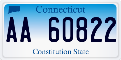 CT license plate AA60822