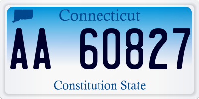 CT license plate AA60827