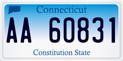 CT license plate AA60831