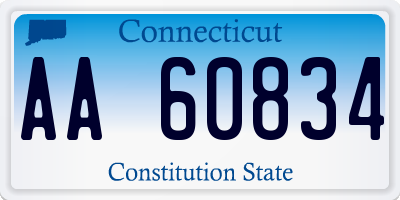 CT license plate AA60834