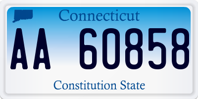 CT license plate AA60858