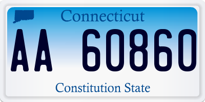 CT license plate AA60860