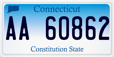 CT license plate AA60862