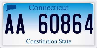 CT license plate AA60864