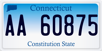 CT license plate AA60875