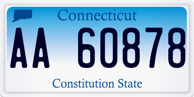 CT license plate AA60878