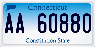 CT license plate AA60880