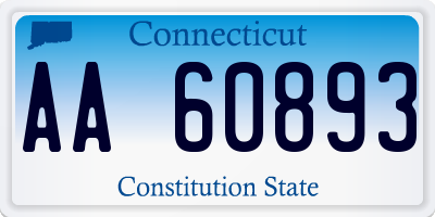 CT license plate AA60893