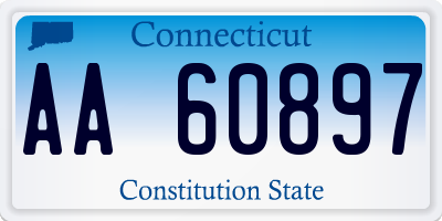 CT license plate AA60897