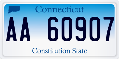 CT license plate AA60907