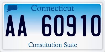 CT license plate AA60910