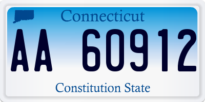 CT license plate AA60912
