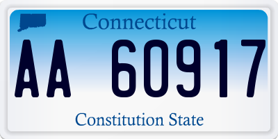 CT license plate AA60917