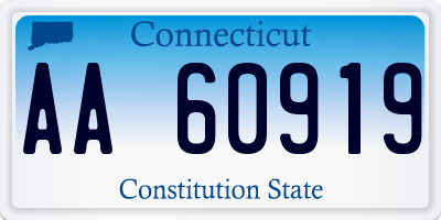 CT license plate AA60919