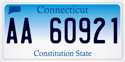 CT license plate AA60921