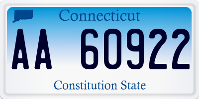 CT license plate AA60922