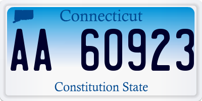 CT license plate AA60923