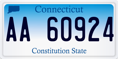 CT license plate AA60924