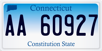 CT license plate AA60927