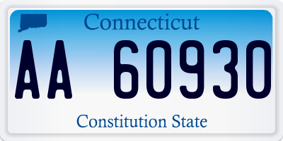 CT license plate AA60930