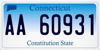 CT license plate AA60931