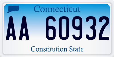 CT license plate AA60932