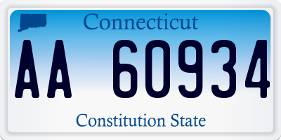 CT license plate AA60934