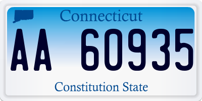 CT license plate AA60935