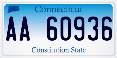 CT license plate AA60936