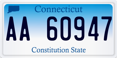 CT license plate AA60947