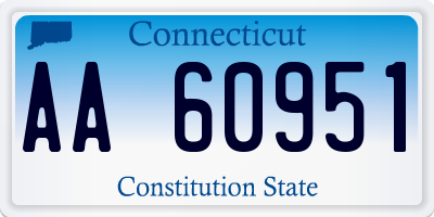 CT license plate AA60951
