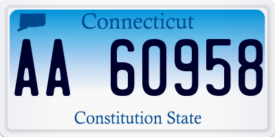 CT license plate AA60958