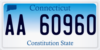 CT license plate AA60960