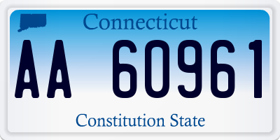 CT license plate AA60961