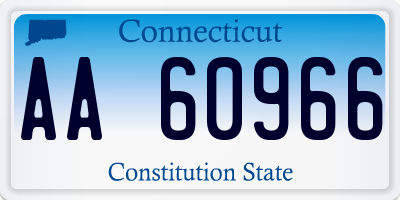 CT license plate AA60966