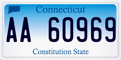 CT license plate AA60969