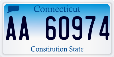 CT license plate AA60974