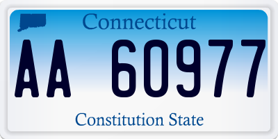 CT license plate AA60977