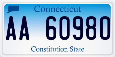 CT license plate AA60980