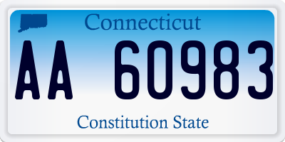 CT license plate AA60983