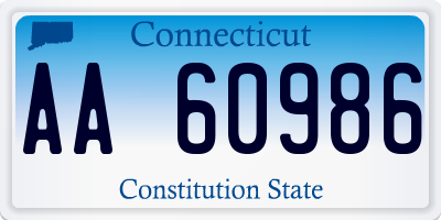 CT license plate AA60986