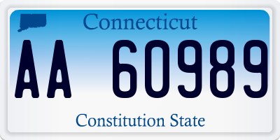 CT license plate AA60989