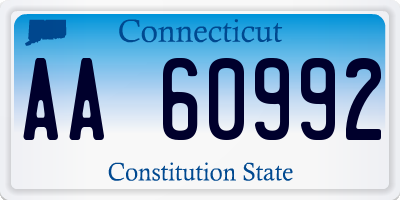CT license plate AA60992