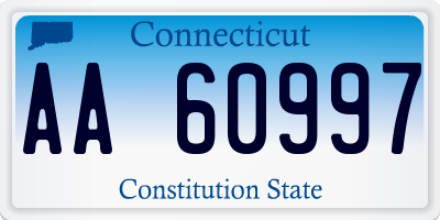 CT license plate AA60997