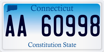 CT license plate AA60998