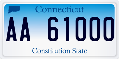 CT license plate AA61000